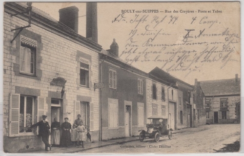 Frankreich - Boult sur Suippes (Post u. Tabakladen) sw-AK/Feldpost 1915 (?) n.