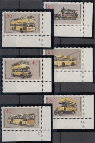 Berlin - Verkehrsmittel II (Omnibusse), Bogenecken mit Formnummern, postfrisch