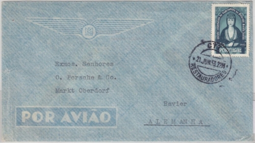 Portugal - 3,50 E. 500. Geb. Santa Joana, LupoBrief, CTT Restauradores(Lissabon)