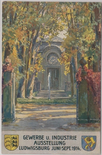 DR - Gewerbe- u. Industrie-Ausstellung Ludwigsburg 1914, 5 Pfg. Privat-GA-Karte