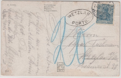DR - Wetzlar Porto, Ovalstpl. a. Karte 1921