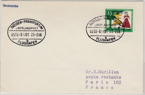 BRD - Überlandpost Giessen-Frankfurt Flughafen 0630-01/01, Drucksache 1966 n.