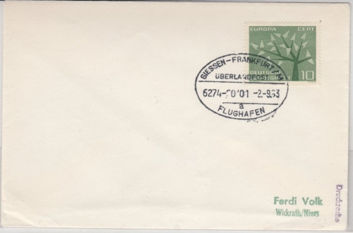 BRD - Überlandpost Giessen-Frankfurt Flughafen 6274-00/01, Drucksache 1963 n.