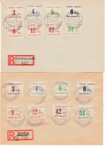 SBZ/Lokalausgabe Spremberg - versch. Sätze a. 3 Einschreibebriefen 1946