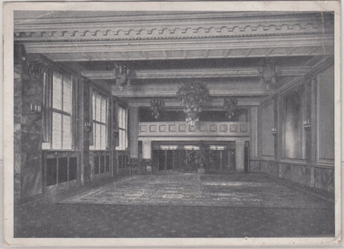 Schlesien - Breslau, Savoy Hotel Festsaal, sw-AK, gelaufen 1923