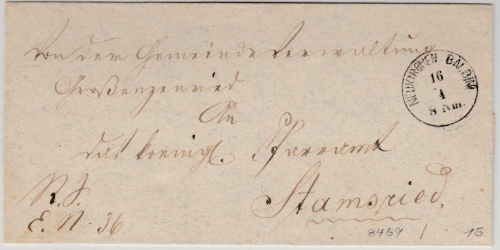 Bayern - Neukirchen Balbini 16/4, K1 a. undatierter Dienstbriefhülle (ca. 1870)
