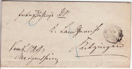 DR/Bayern - Mergentheim/Mainbernheim, Wendebrief (ca. 1871)