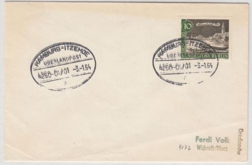 BRD/Berlin - Hamburg-Itzehoe Überlandpost 4250-04/01, Drucksache n.Wickrath 1964