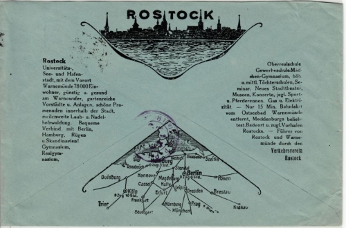 DR - Rostock 1928, illustr. Werbeumschlag n. Ludwugslust, ohne Inhalt