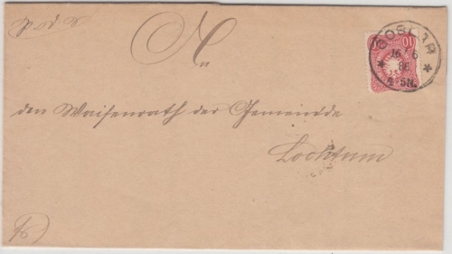 DR - Goslar 1886, Klaucke-Stempel a. 10 Pfg. Brief n. Lochtum, mit Inhalt