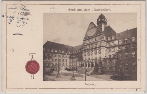 Hessen - Kassel, Ratskeller - Rathaus. sw-AK gelaufen 1914
