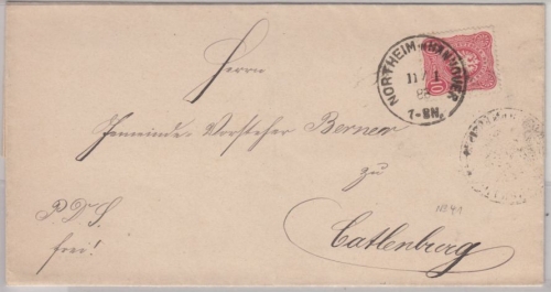 DR - Northeim in Hannover 1888, Klaucke-Stpl. a. Brief n. Catlenburg