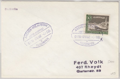 BRD - Überlandpost Aachen - Köln/Bonn 0510-03/02, Drucksache 1965 n. Rheydt