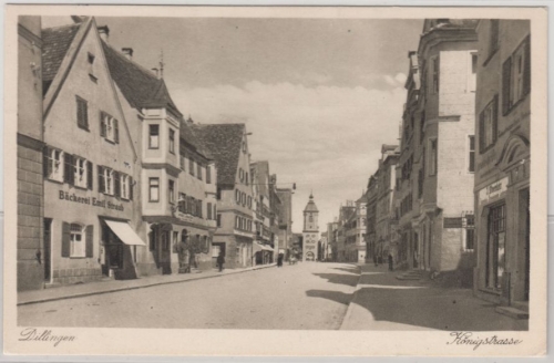 Bayern - Dillingen Königsstraße, sw-AK, gelaufen 1930