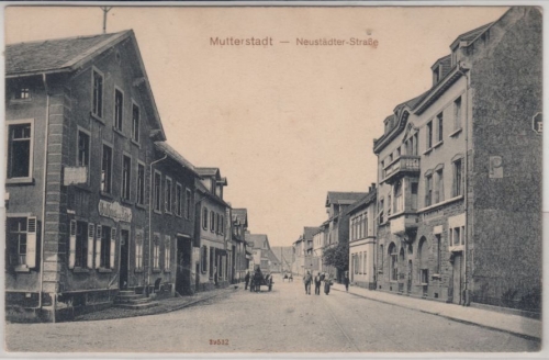 Rheinland-Pfalz - Mutterstadt, Neustädter Straße, sw-AK gelaufen 1914
