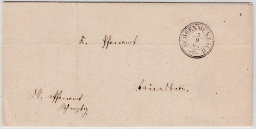 Württemberg - Schoenmünzach 1867, Dkr a. Dienstbrief n. Baiersbronn