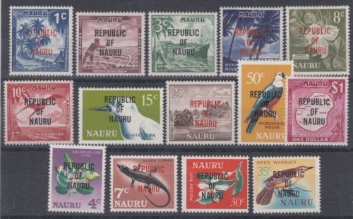 Nauru - Freimarkenausgabe 1968/Republic of Nauru, 14 Werte postfrisch/MNH
