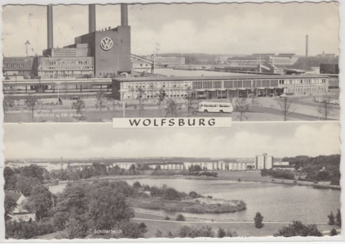 Niedersachsen - Wolfsburg (Volkswagenwerk), Mehrbild-sw-Fotokarte 1968