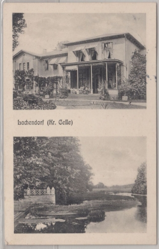 Niedersachsen - Lachendorf (Kr. Celle), sw-Mehrbild-AK, gelaufen 1911, Bahnpost