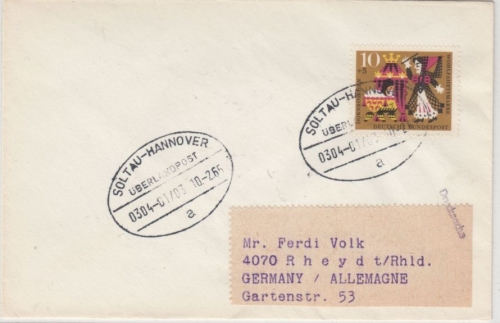 BRD - Überlandpost Soltau - Hannover, 0304-01/03, Drucksache n. Rheydt 1965