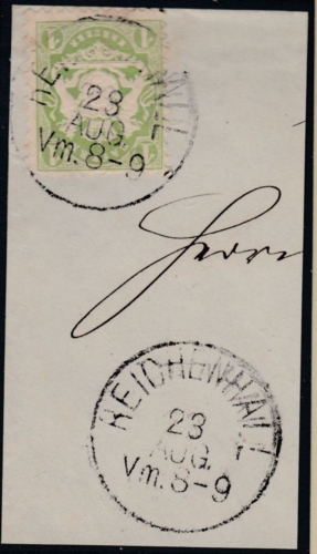 Bayern - 1 Kr. Wappen gez., Briefstück K1 Reichenhall 23 AUG