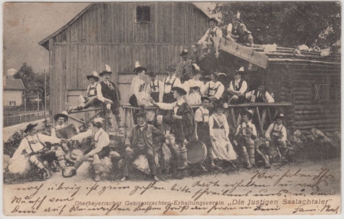 Bayern - Bad Reichenhall, GTEV "Die lustigen Saalachtaler", sw-AK gelaufen 1906