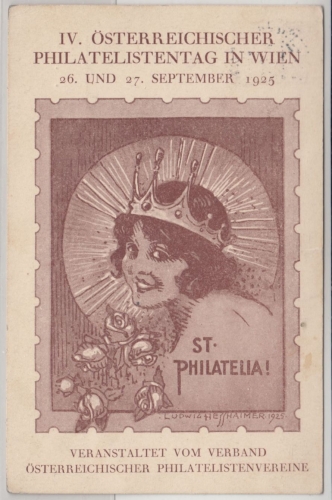 Österreich - Wien, österr. Philatelistentag 1925, gelaufen m. SST n. Tschechien