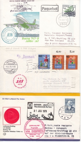 Europa - Schiffspost/Zuleitungspost z. Erst-/Sonderflügen ex1956/1989, 41 Belege