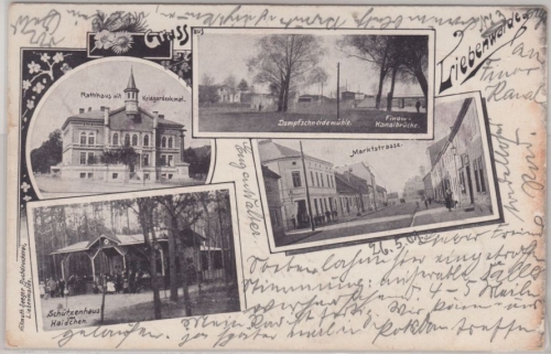 Brandenburg - Liebenwalde, sw-Mehrbild-AK (rathaus, Schützenhaus etc.) 1901