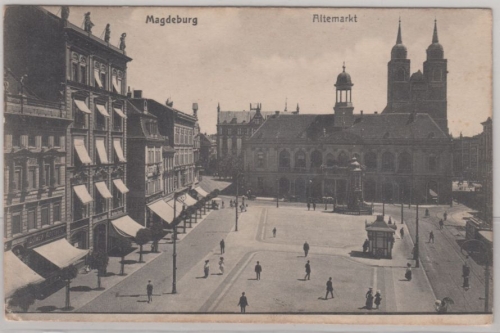 Sachsen-Anhalt - Magdeburg Altemarkt, sw-AK, gelaufen 1918/Feldpost