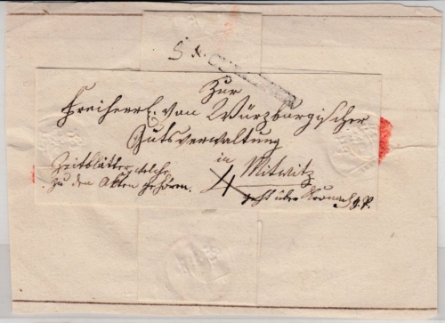 Bayern - Culmbach, L1 a. schwerer Drucksachenschleife n. Mitwitz, ca. 1825/30