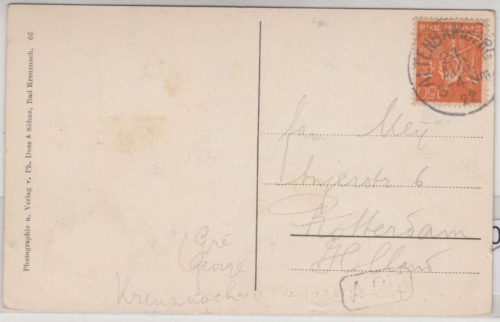 DR - Altenbamberg 1922, K1 a. Karte n. HOLLAND