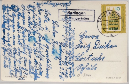 DDR - Bertingen Kr. Tangerhütte, Landpost-Ra2 a. Karte n. Loitsche 1961