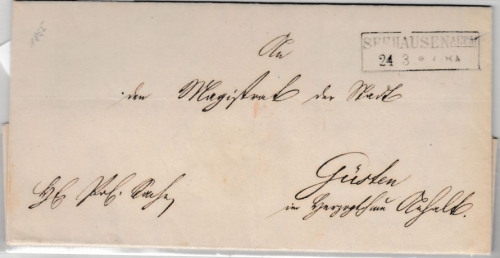 Preussen - Seehausen 24/3 (1855), Dienstbrief n. Güsten, mit Inhalt