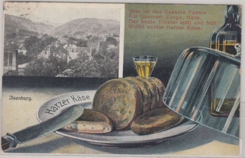 Sachsen-Anhalt - Ilsenburg, Harzer Käse, farb. Mehrbild-AK, gelaufen 1917