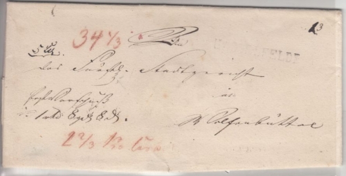 Braunschweig - Hasselfelde (1825), L1 a. Postvorschußbrief n. Wolfenbüttel