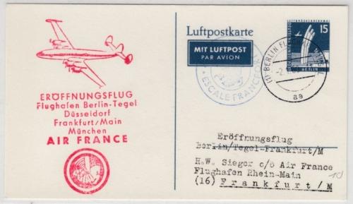 Berlin - Air France Eröffnungsflug Düsseldorf-FFM-München, Berlin-Flughafen 1960