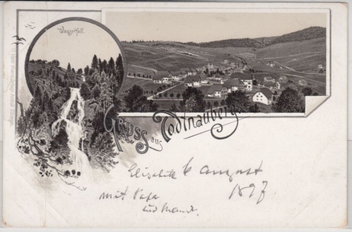 Baden-Württemberg - Todtnauberg, sw-Gruss aus Litho, beschriftet/ungelaufen 1897
