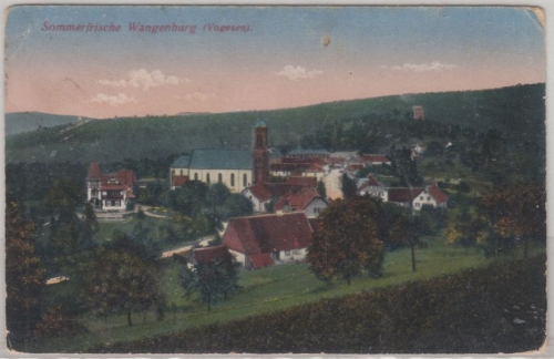Elsass - Wangenburg, farb. Gesamtansicht/Feldpost 1916