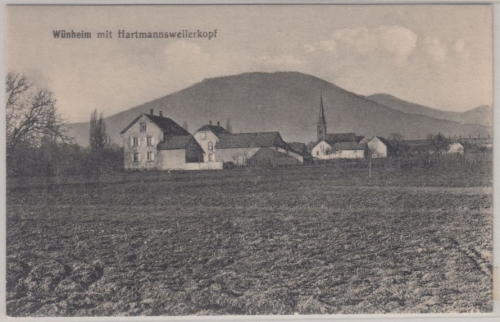Elsass - Wünheim m. Hartmannsweilerkopf, sw-Ansichtskarte, ungelaufen ca. 1915