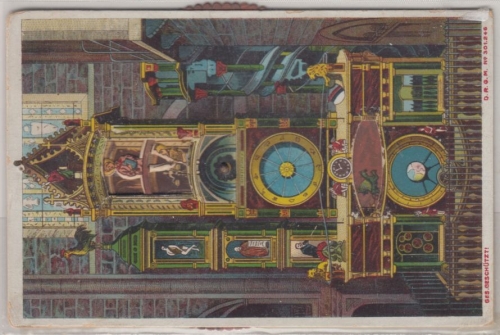 Elsass - Strassburg, Astronomische Münsteruhr, farb. Mechanik-Karte/Drehkarte