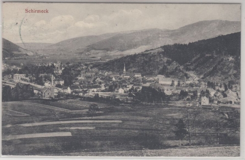 Elsass - Schirmeck, Gesamtansicht, gelaufen 1913