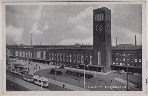 Nordrhein-Westfalen - Düsseldorf Hauptbahnhof, sw-Fotokarte, gelaufen 1940
