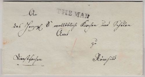 Thurn & Taxis - Themar (ca. 1840), L1 a. Dienstbriefhülle n. Römhild