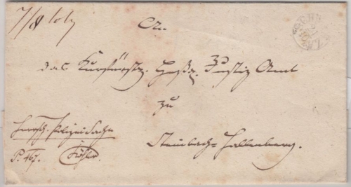 Preussen - Schwarza (1846), Fingerhut-K1 a. Dienstbriefhülle n. Schmalkalden