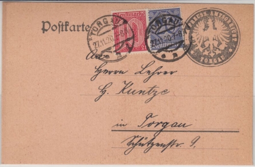 DR-Infla - 10 Pfg. Dienst/21 u.a., Ortskarte (Amtsgericht) Torgau 27.11.20
