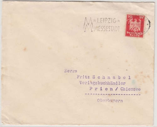DR - 10 Pfg. Adler/Perfin "Röder", Brief Leipzig - Prien 1926