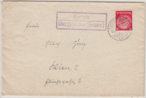DR - Gorknitz ü. Heidenau (Sachsen), Landpost-Ra2 a. Brief n. Wien 1941