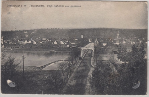 Bayern - Obernburg, Gesamtansicht, sw-AK gelaufen/Bahnpost 1915