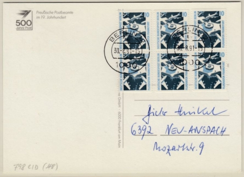 Berlin - 3x10/10 Pfg. SWK (C/D Paare), Postkarte Berlin - Neu-Anspach 1991